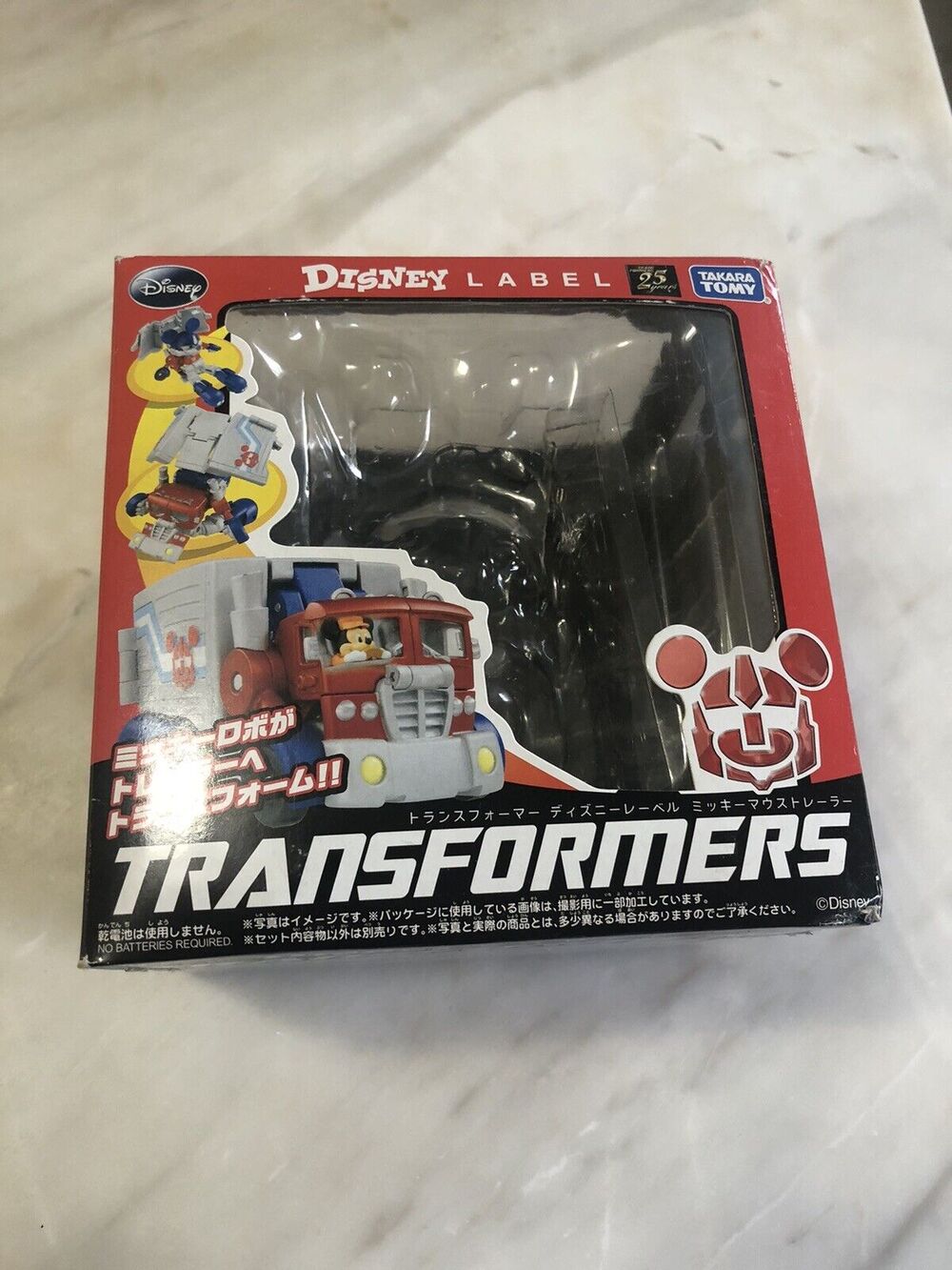 Transformers Disney Label Mickey Mouse Empty Box Takara Tomy